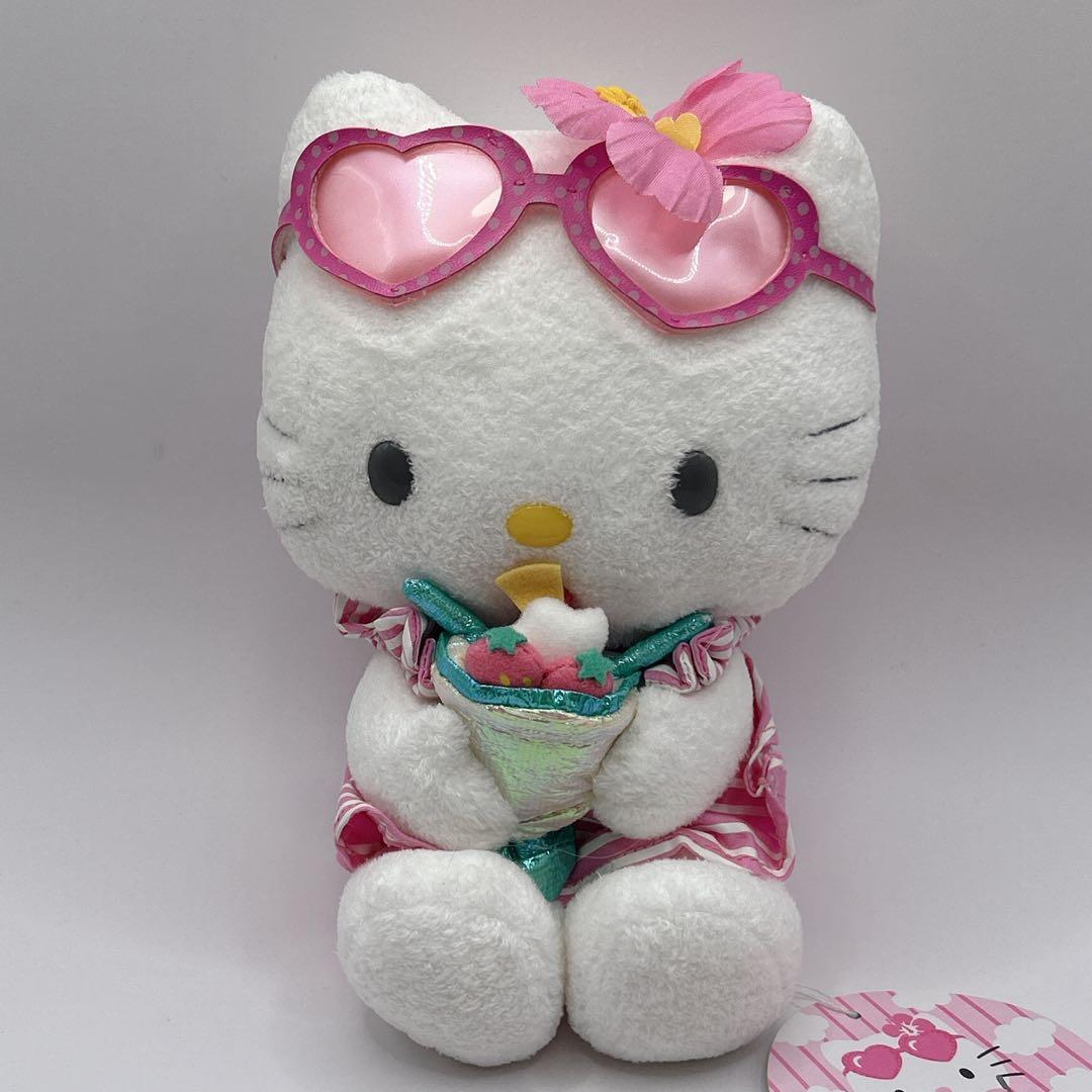 【希少✨タグ付き】サンリオハローキティぬいぐるみ　2005年サマードール　レトロ