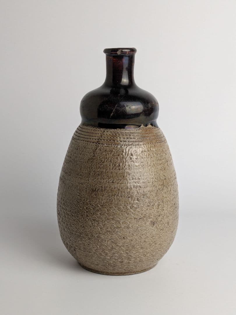 美濃　掛分鎧手徳利　18〜19世紀初　江戸時代　　酒器　花入　花器