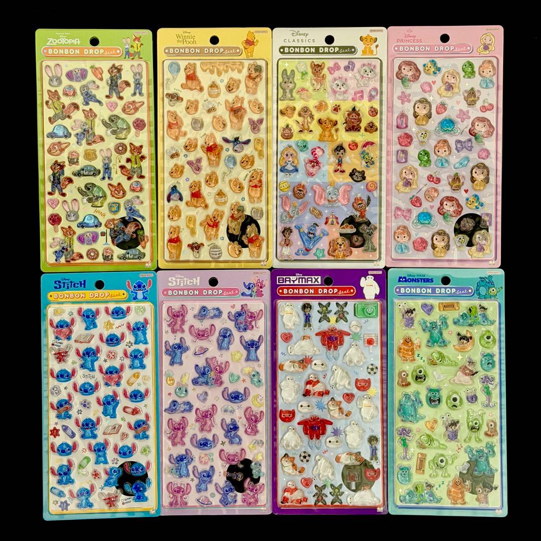 【国内正規品】ディズニー 第2弾 ボンボンドロップシール 8種セット