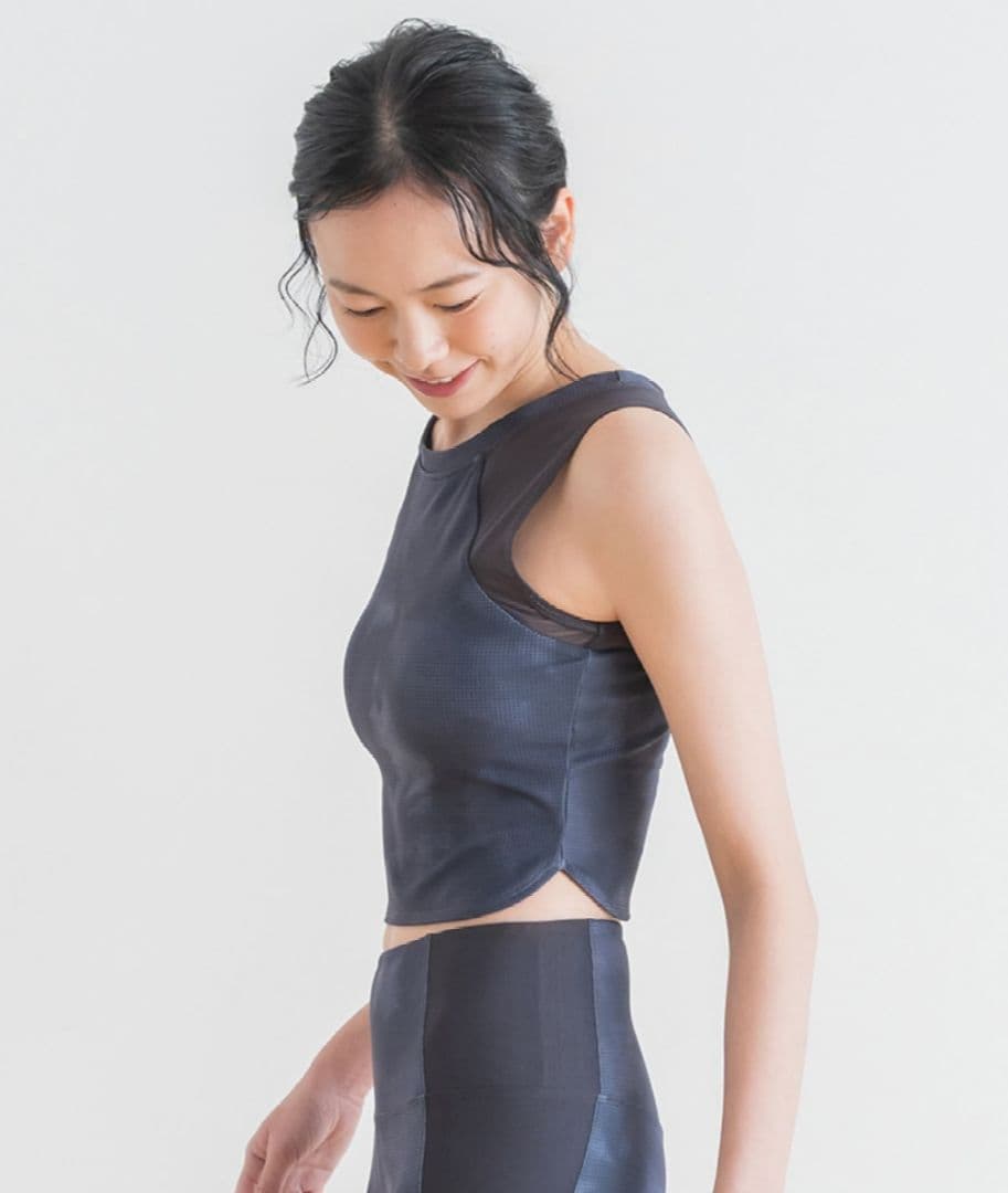 【美品】ドットプリントブラタンクトップ ダークネイビー Sサイズ