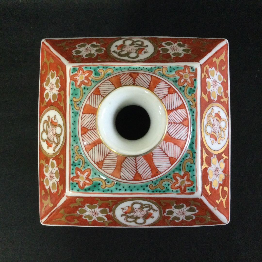 有田焼 古伊万里写角徳利 金彩人物図 花瓶 レトロ Mサ