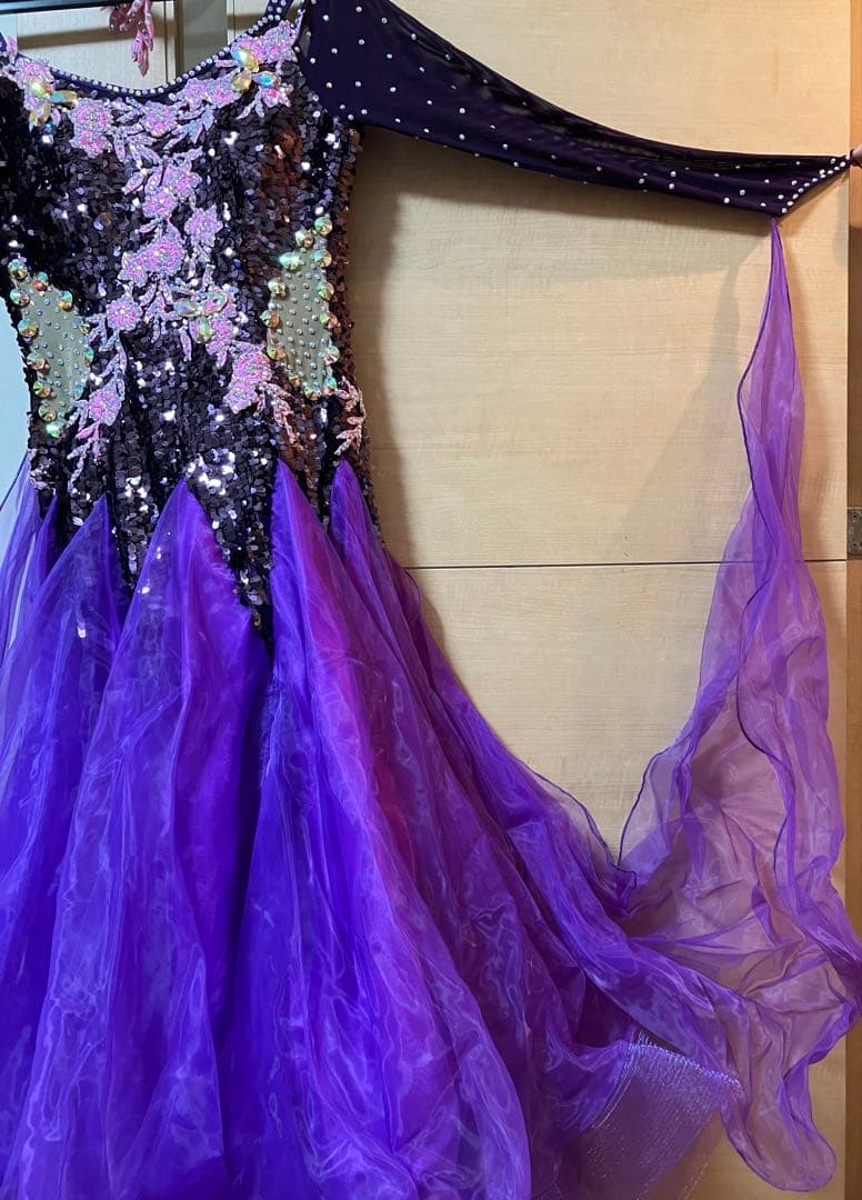 社交ダンス モダンドレス スタンダード 紫