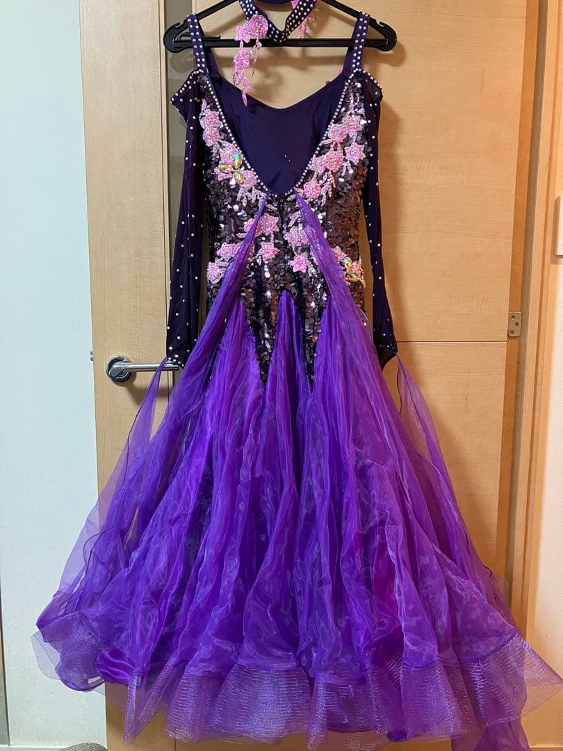 社交ダンス モダンドレス スタンダード 紫