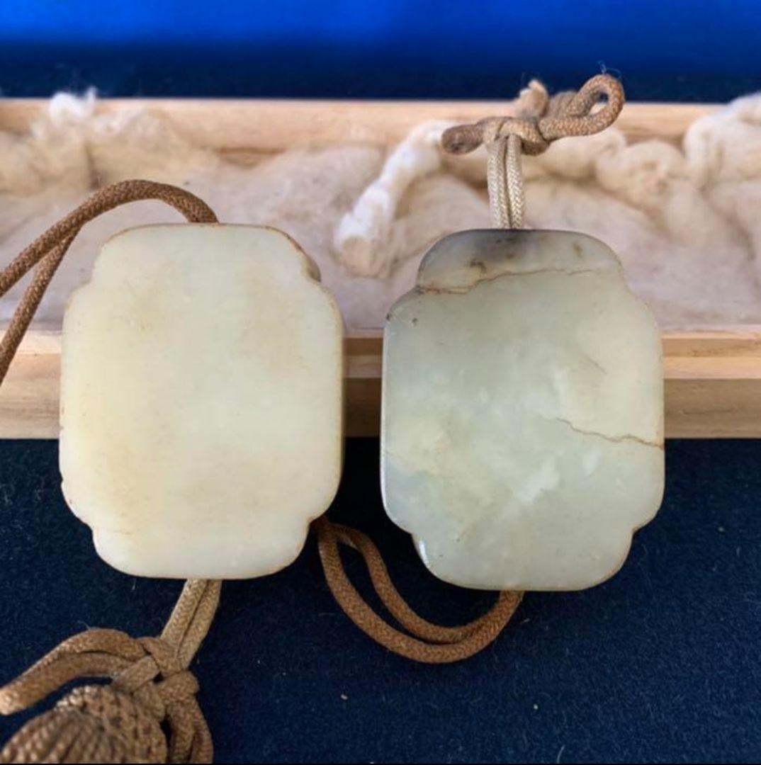 中国古美術/時代物/清 /白玉風鎮ペア