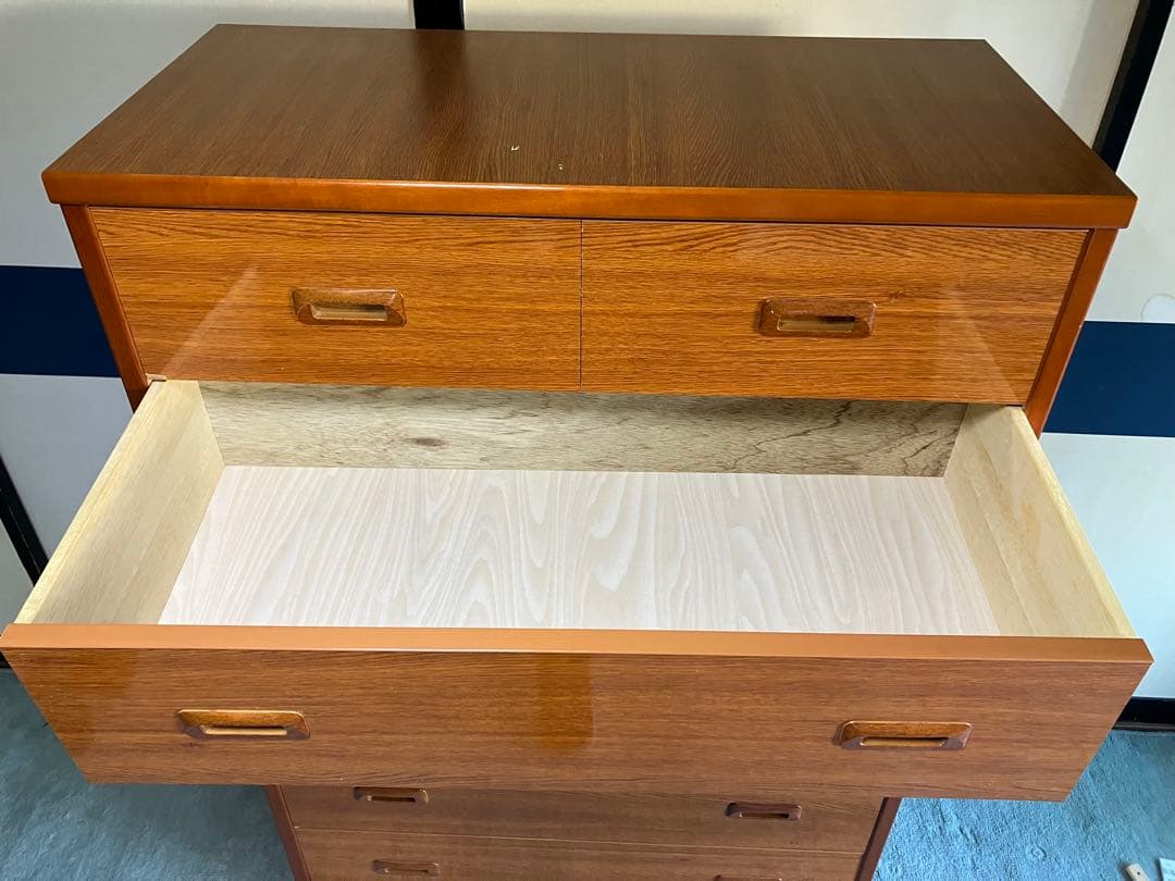 木製アンティークタンス 7引き出し