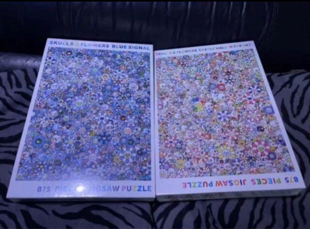 村上隆　パズル　SKULLS & FLOWERS ピンク　ブルー　ジンガロ