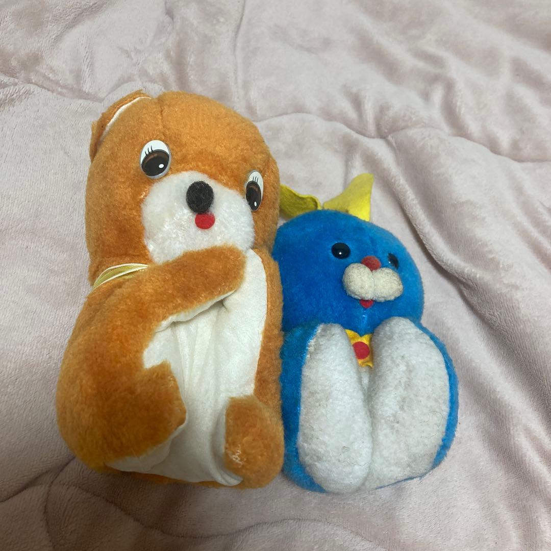 昭和レトロ　ヴィンテージ メーカー名不明　おがくずぬいぐるみ　2コセット　中古