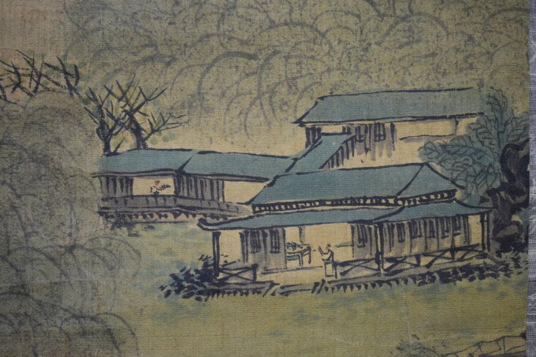 模写/王石谷/山水図/布袋屋掛軸HI-276