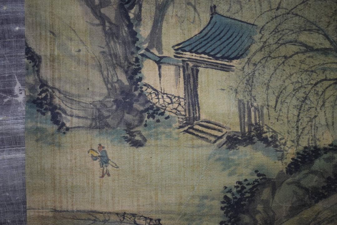 模写/王石谷/山水図/布袋屋掛軸HI-276