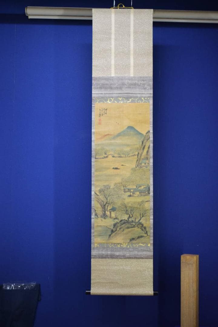 模写/王石谷/山水図/布袋屋掛軸HI-276