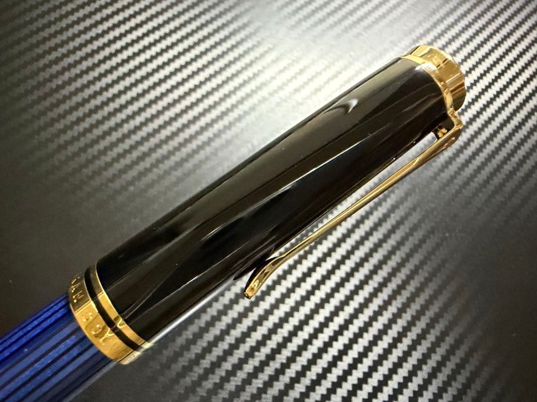 未使用に近い ペリカン スーベレーン M800 青縞 B 太字 万年筆