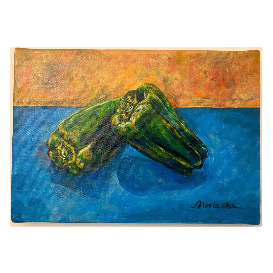 『ピーマン』イラスト　絵画　アクリル画