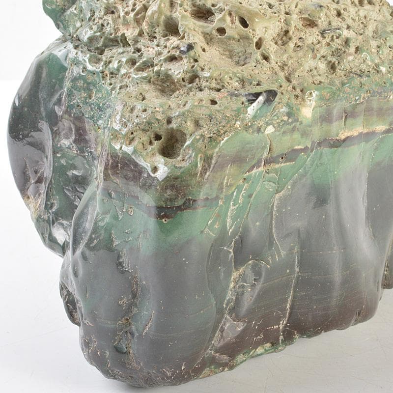 天然石　鑑賞石　翡翠石　緑石　原石　置物　重さ約3.33㎏　時代箱　VR7040