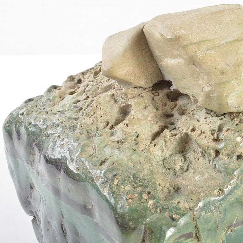 天然石　鑑賞石　翡翠石　緑石　原石　置物　重さ約3.33㎏　時代箱　VR7040