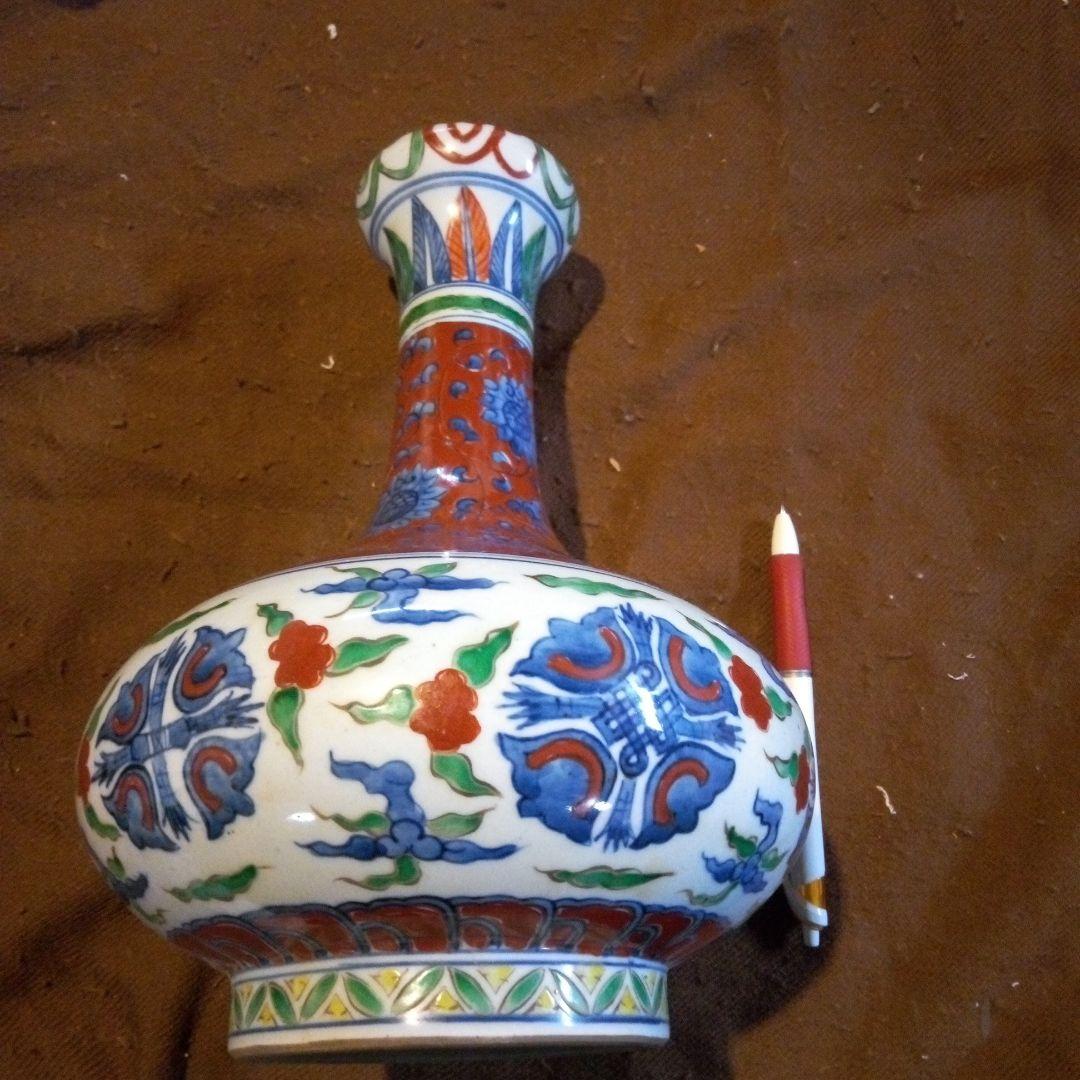 とし　中国陶磁器　明宣徳　長頸壺