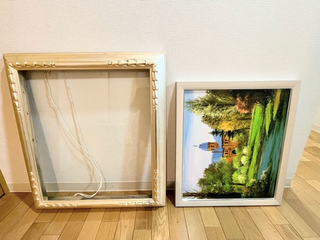 絵画　油彩画　北海道道庁　水口新一　額装【再値下げ】