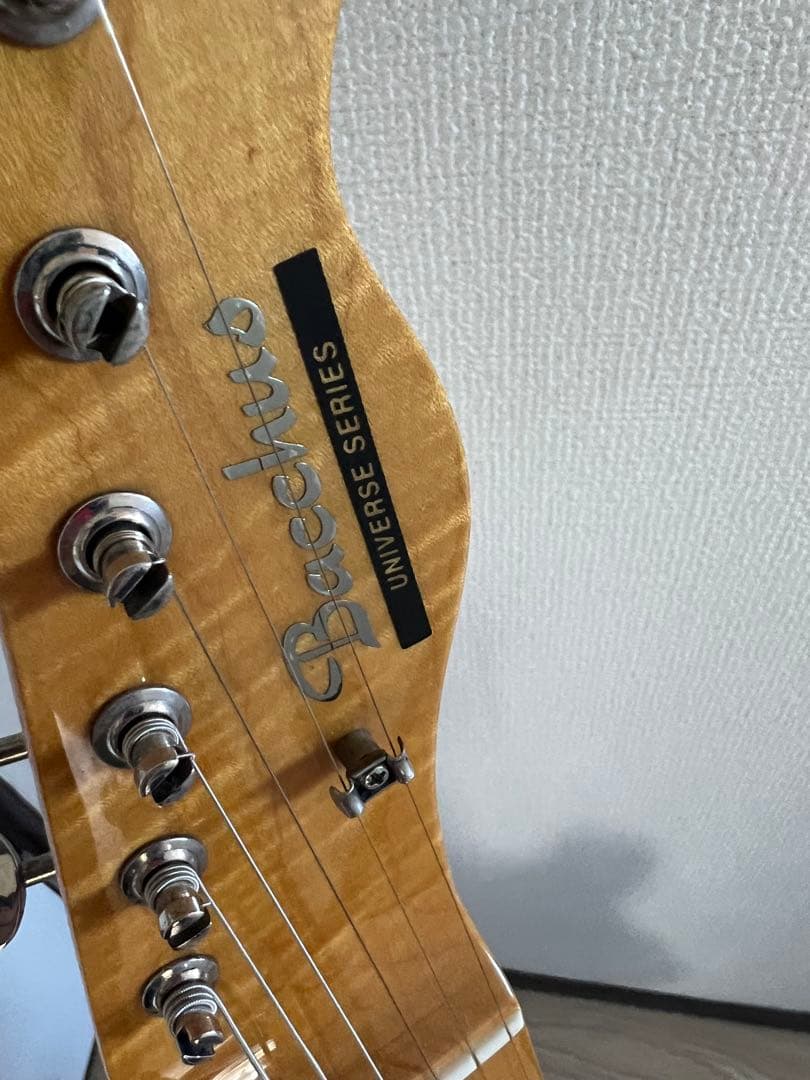 Bacchus Universe Series テレキャスター　銀ロゴ　虎杢