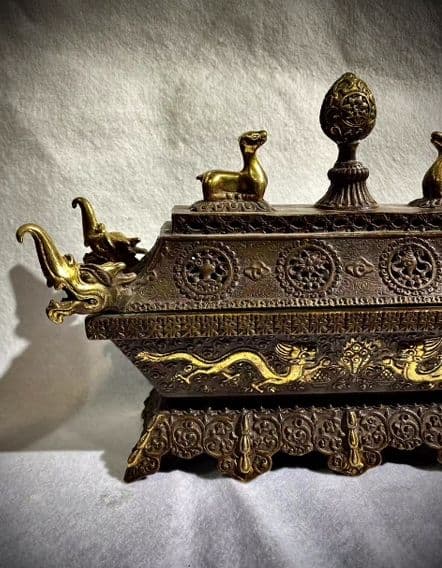 銅器 仏教 八宝香炉 古美術 コレクション品 銅製 工芸品 彫刻装飾品置物
