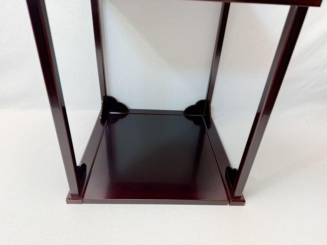 ほぼ未使用 茶道具 漆専堂造 溜塗 二重棚 茶棚 水指棚 共箱