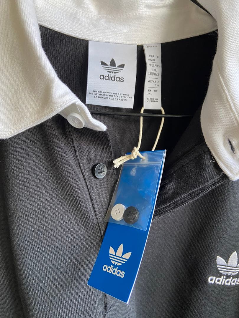 adidas RUGBY POLO LS ブラック 3XL IZ4806