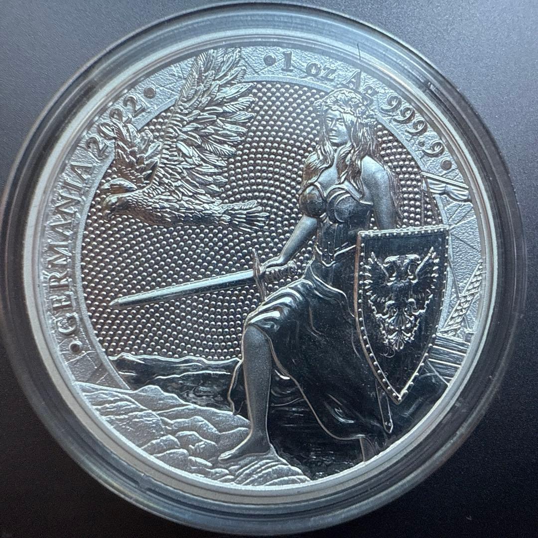 希少　ゲルマニア造幣所　女武神シリーズ1OZ銀貨　プルーフ　本物保証　保証書付き
