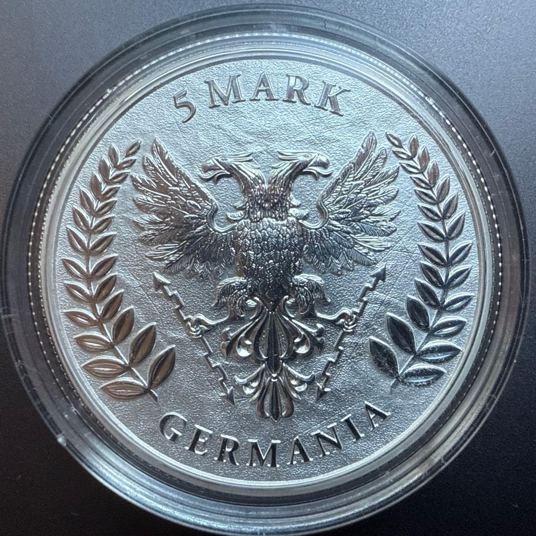 希少　ゲルマニア造幣所　女武神シリーズ1OZ銀貨　プルーフ　本物保証　保証書付き