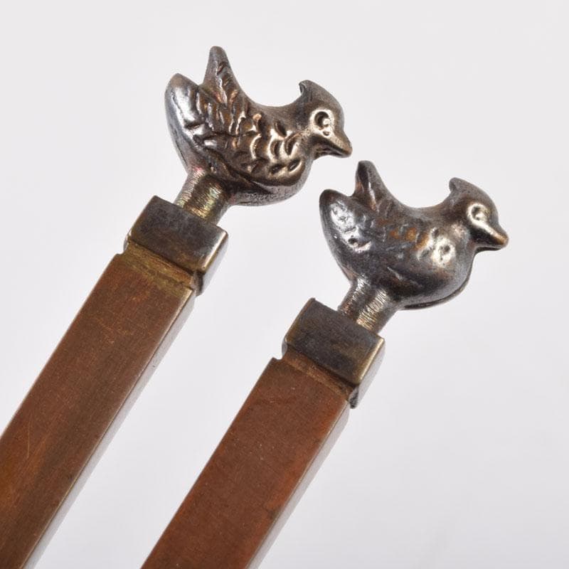 茶道具　銅製　鳥頭炉火箸　箱付　V　8684