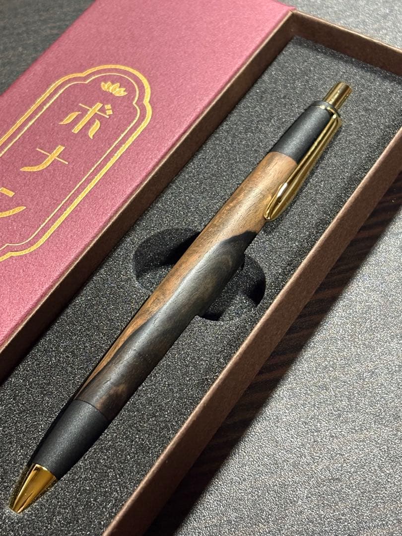 【美品】ボナンペン シャープペン(黒檀瘤杢/アルミ金具)
