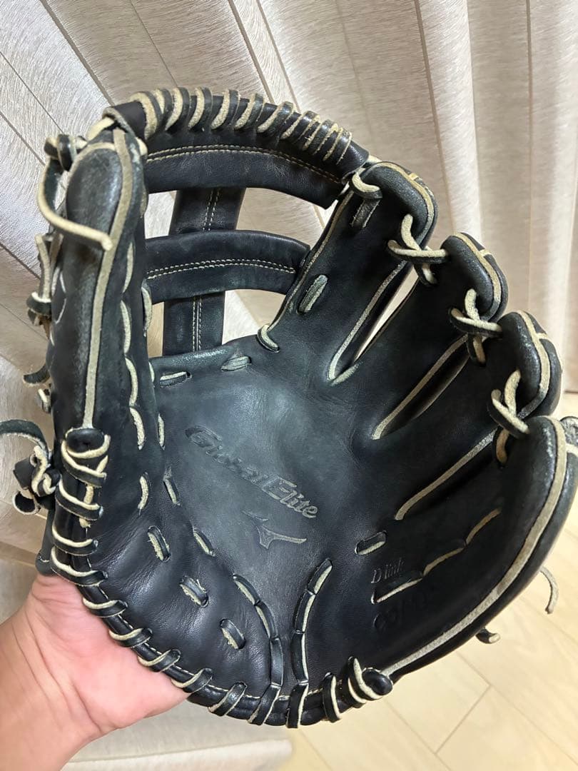 Mizuno グローバルエリート 軟式グローブ 黒(少年野球用)