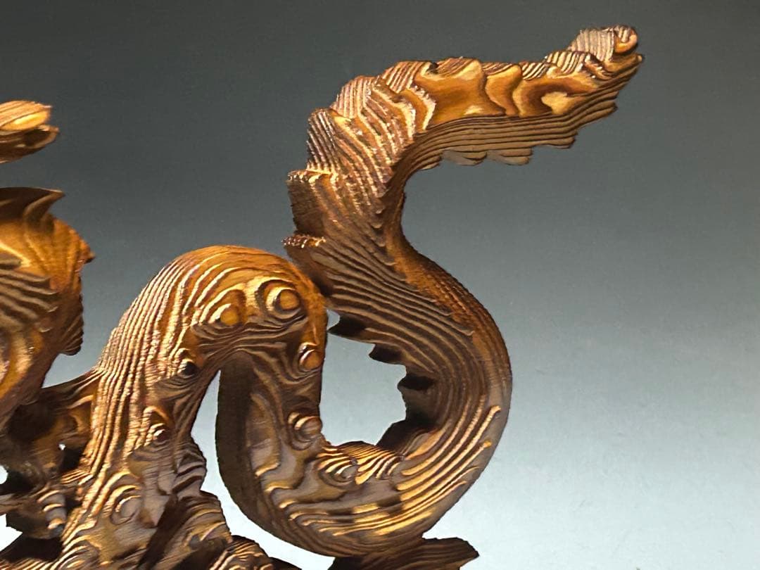 屋久杉　飛龍　置物　39㎝　龍　木彫　木彫り