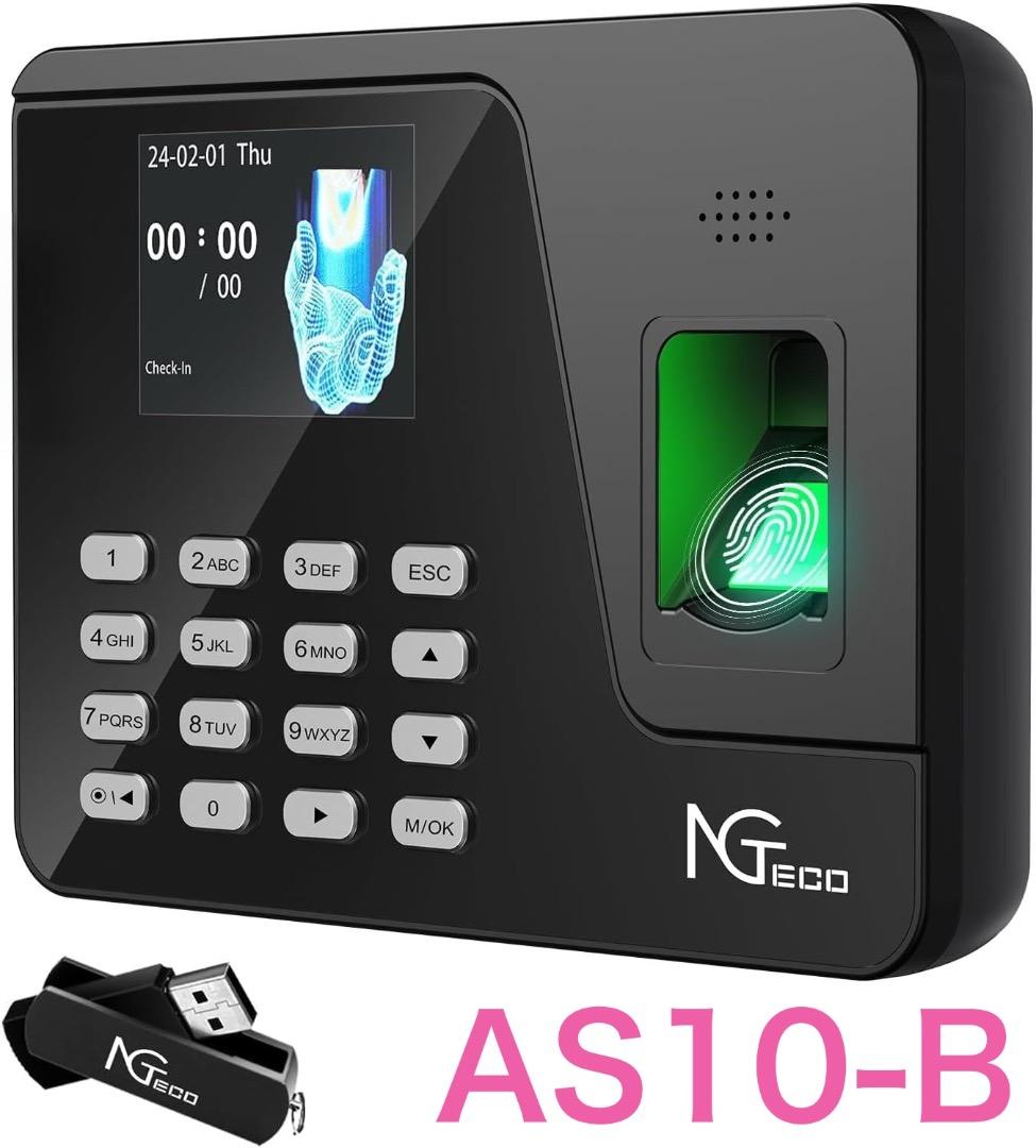 NGTeco タイムレコーダ 指紋認証 1000ユーザー対応 AS10-B 新品