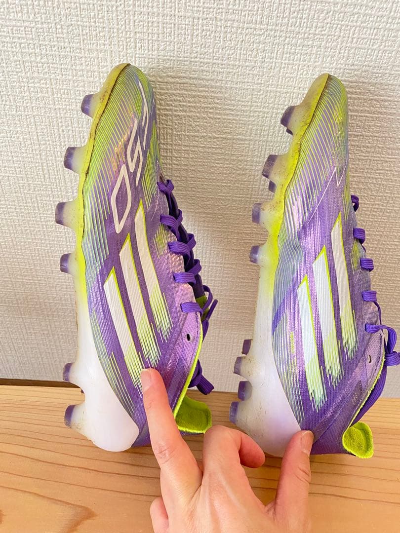 【中古】adidas PESO スパイク パープル/イエロー