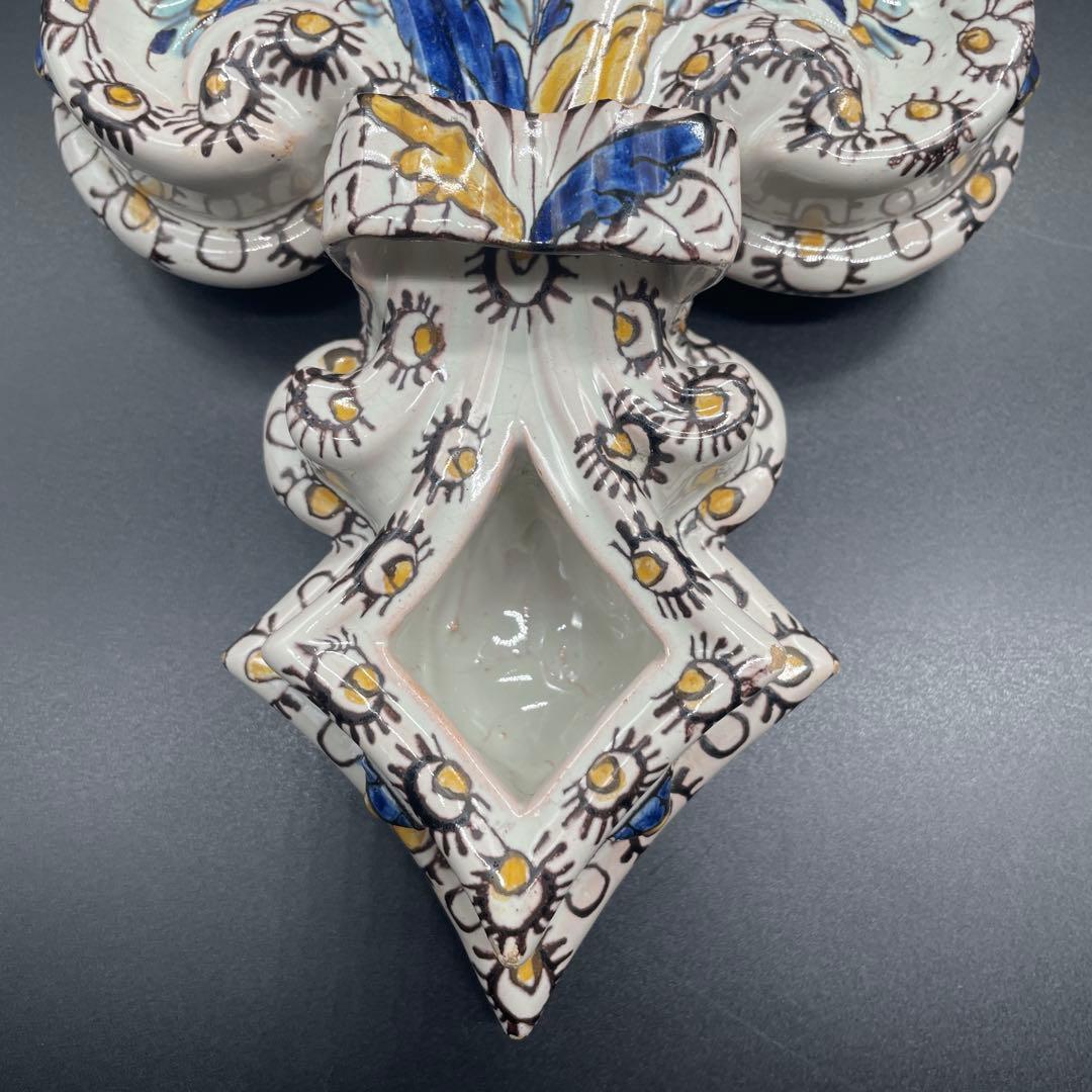 エミールガレ Emile Galle 軟質磁器 花文様 陶器 置物 インク壺