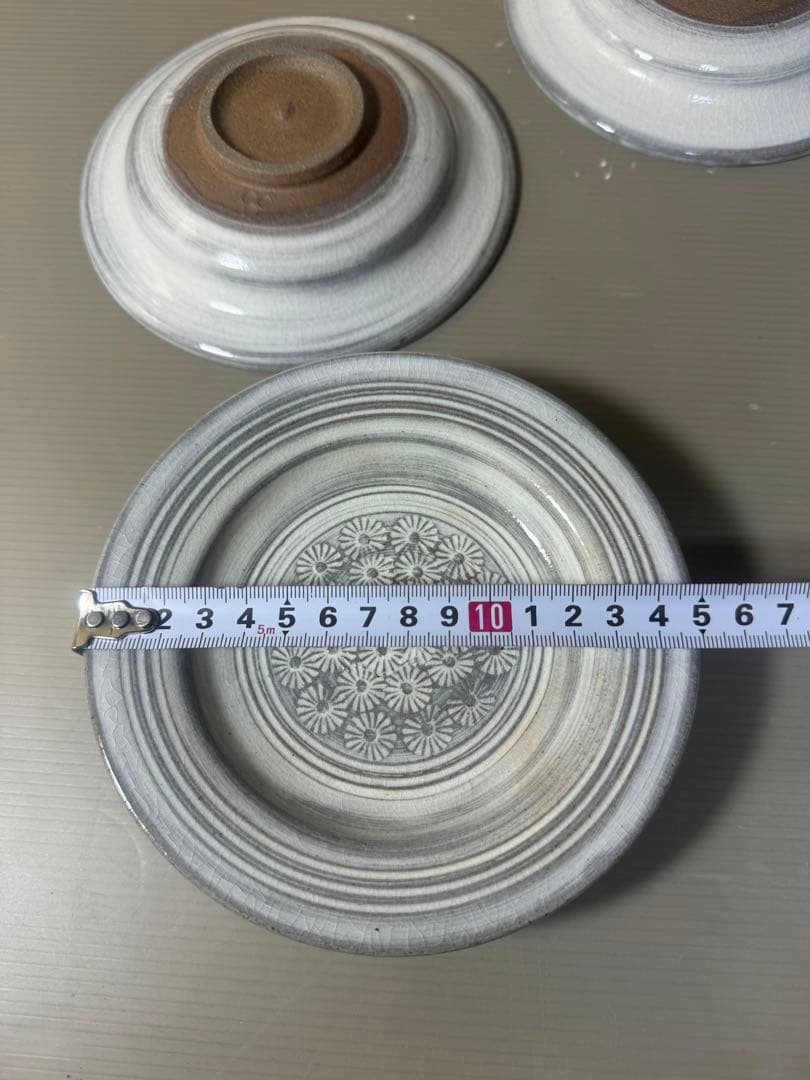 2502 十四代　中里太郎右衛門 唐津焼 花三島 銘々皿 五客揃 未使用