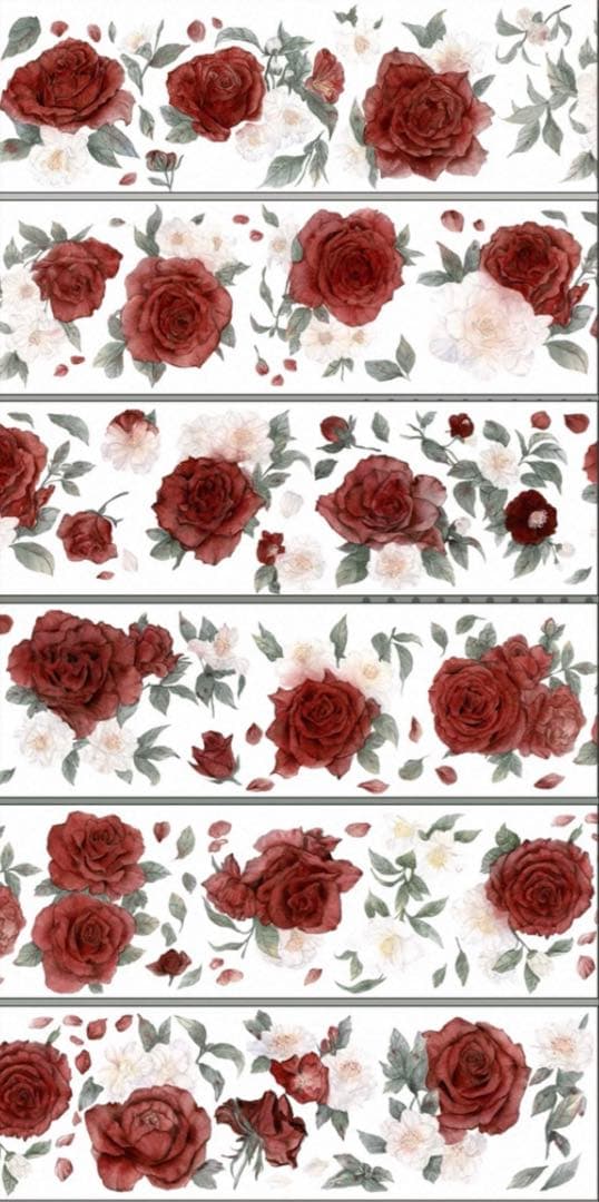 贝壳光 山茶与玫瑰 6cm×5m 海外マスキングテープ