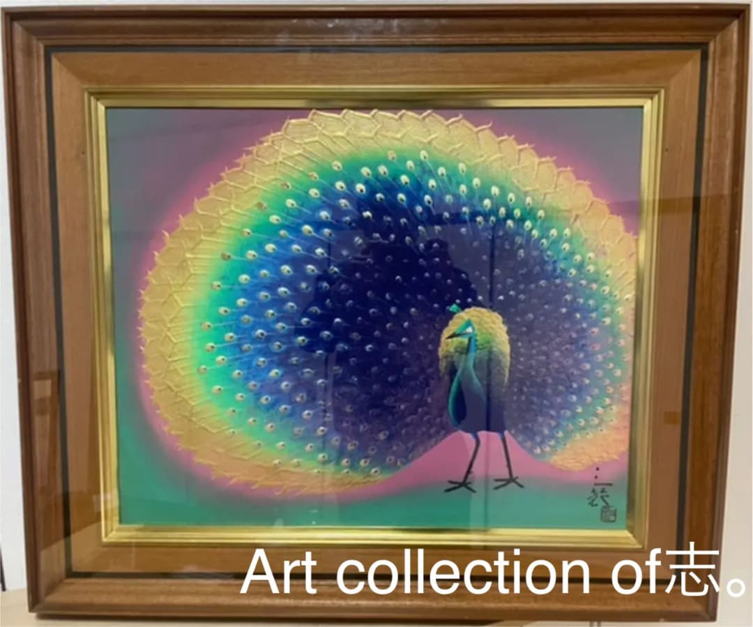 児玉三鈴『瑠璃孔雀』日本画 岩絵具 F15 傑作大作 原画 真作保証 1点物