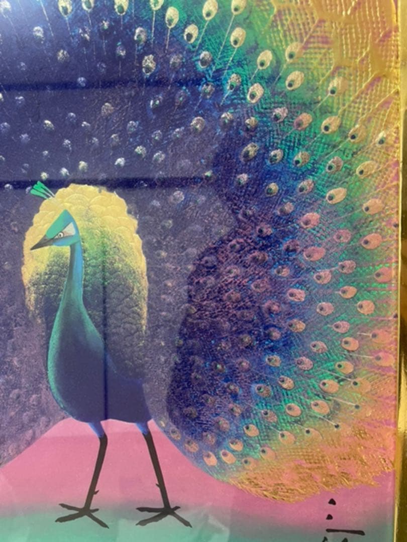 児玉三鈴『瑠璃孔雀』日本画 岩絵具 F15 傑作大作 原画 真作保証 1点物