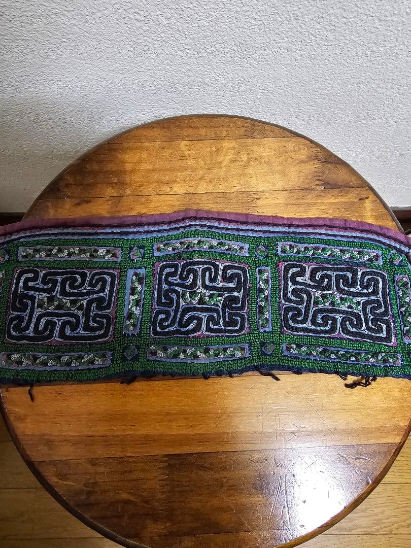 黒 モン族　襟　藍染　インディゴ　刺繍　ハンドメイド　9点