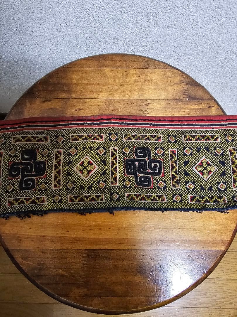 黒 モン族　襟　藍染　インディゴ　刺繍　ハンドメイド　9点