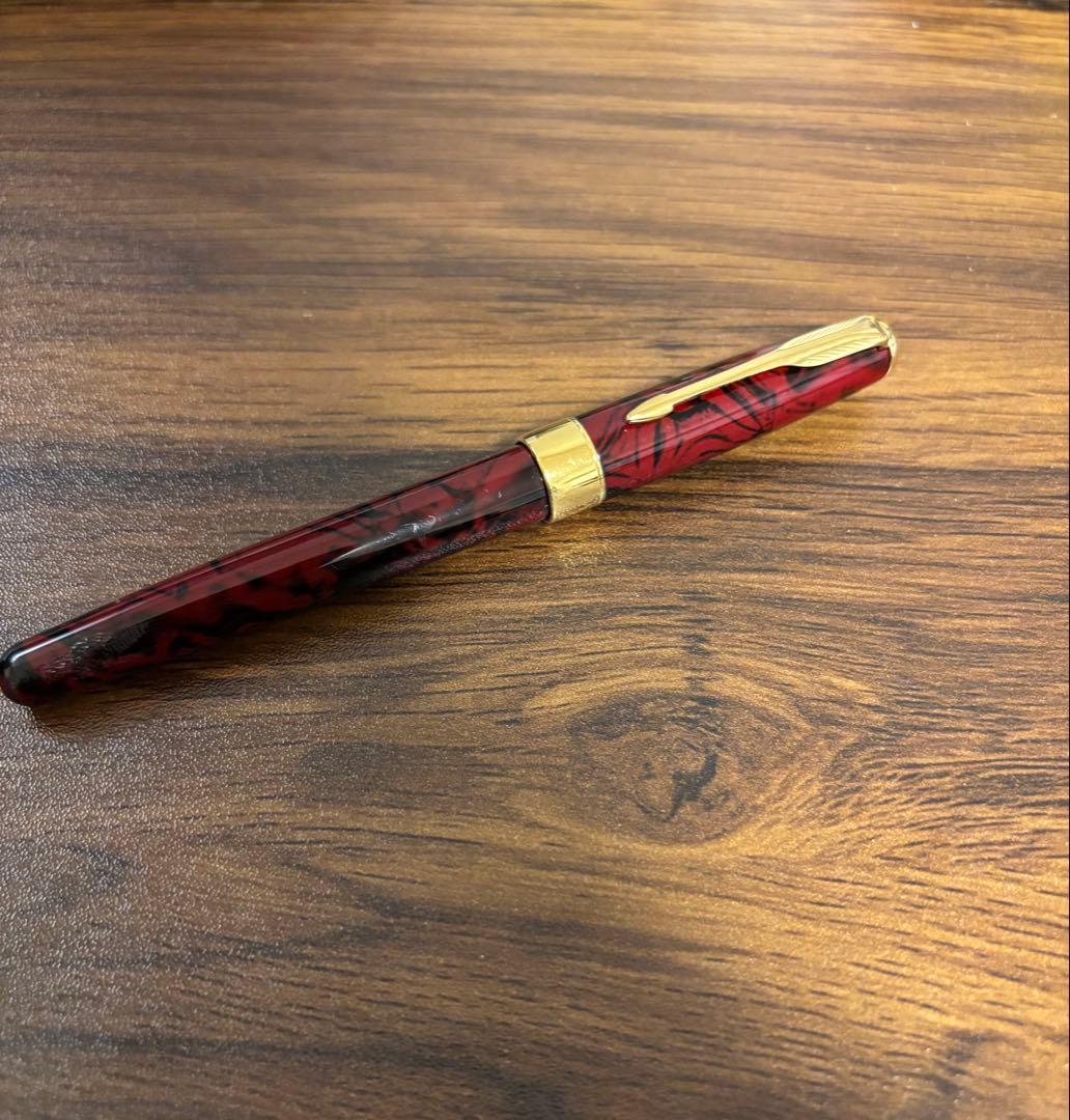 赤黒マーブル 万年筆
