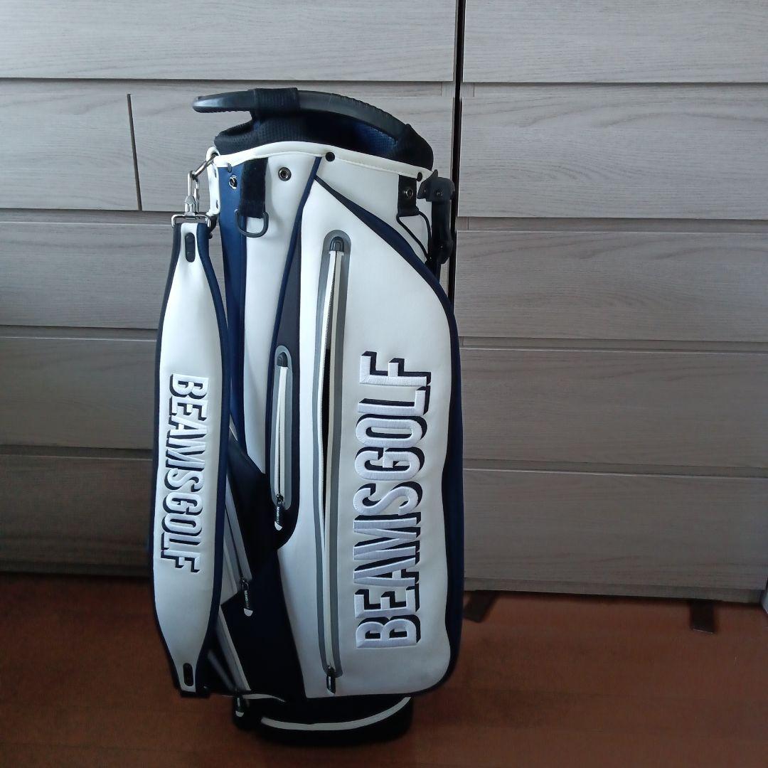 BEAMS GOLF スタンドバッグ セット　ホワイト/ネイビー