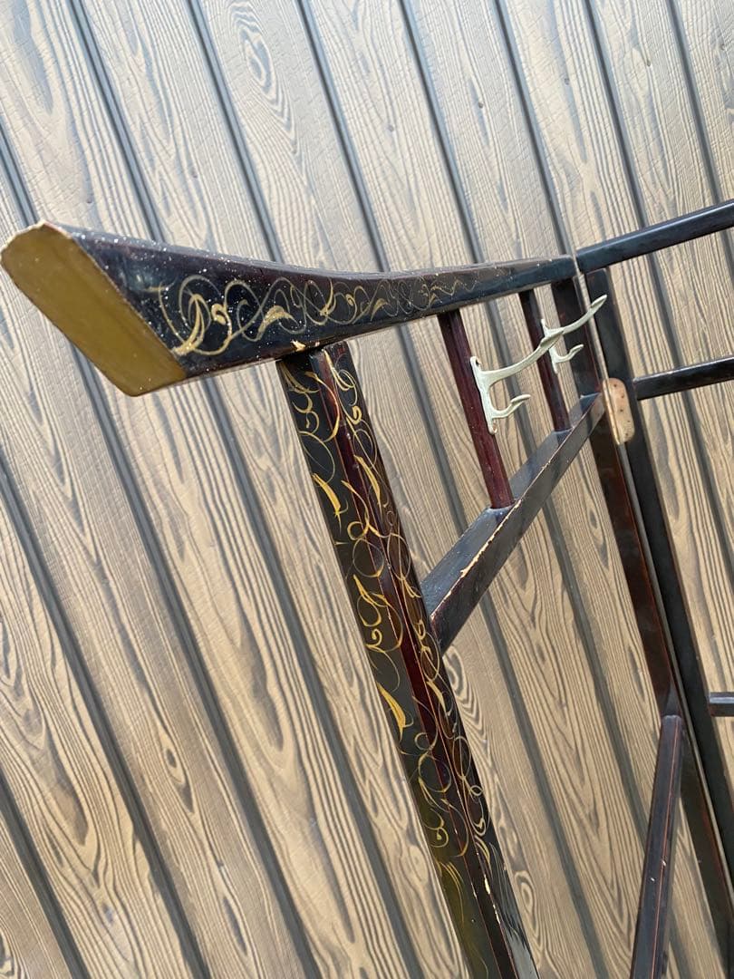 衣桁　和風ハンガーラック　着物掛け　和家具　和小物　黒衣桁