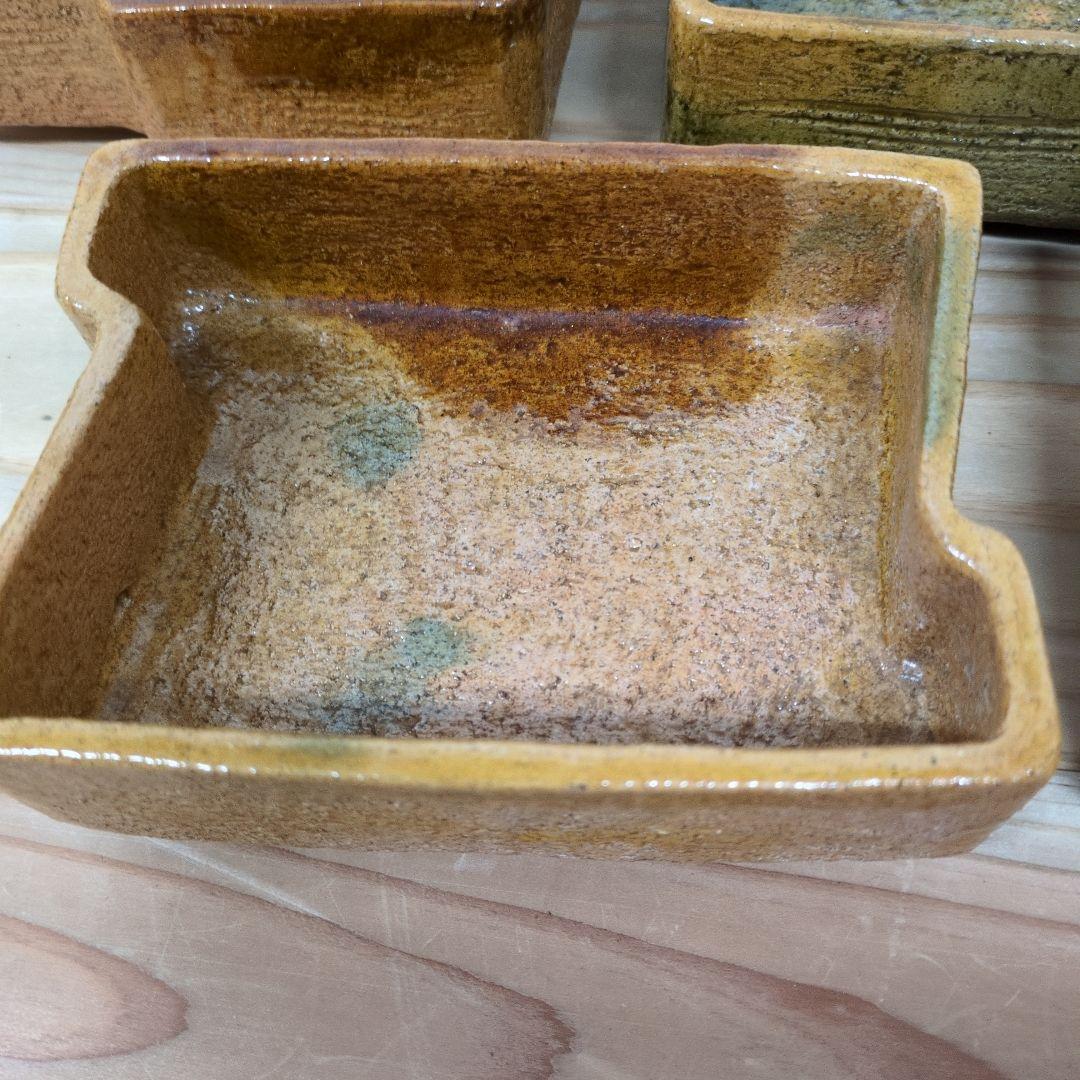 ９代大樋長左衛門　飴釉変形向付１０客揃え