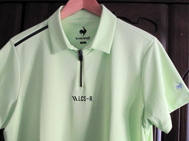 le coq sportif Golf 蛍光グリーン ハーフジップポロシャツ