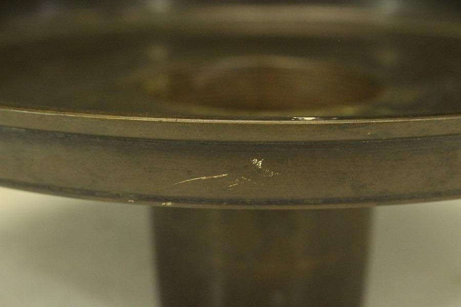 古銅 薄端 花器 池坊 華道 獣足 (A282)