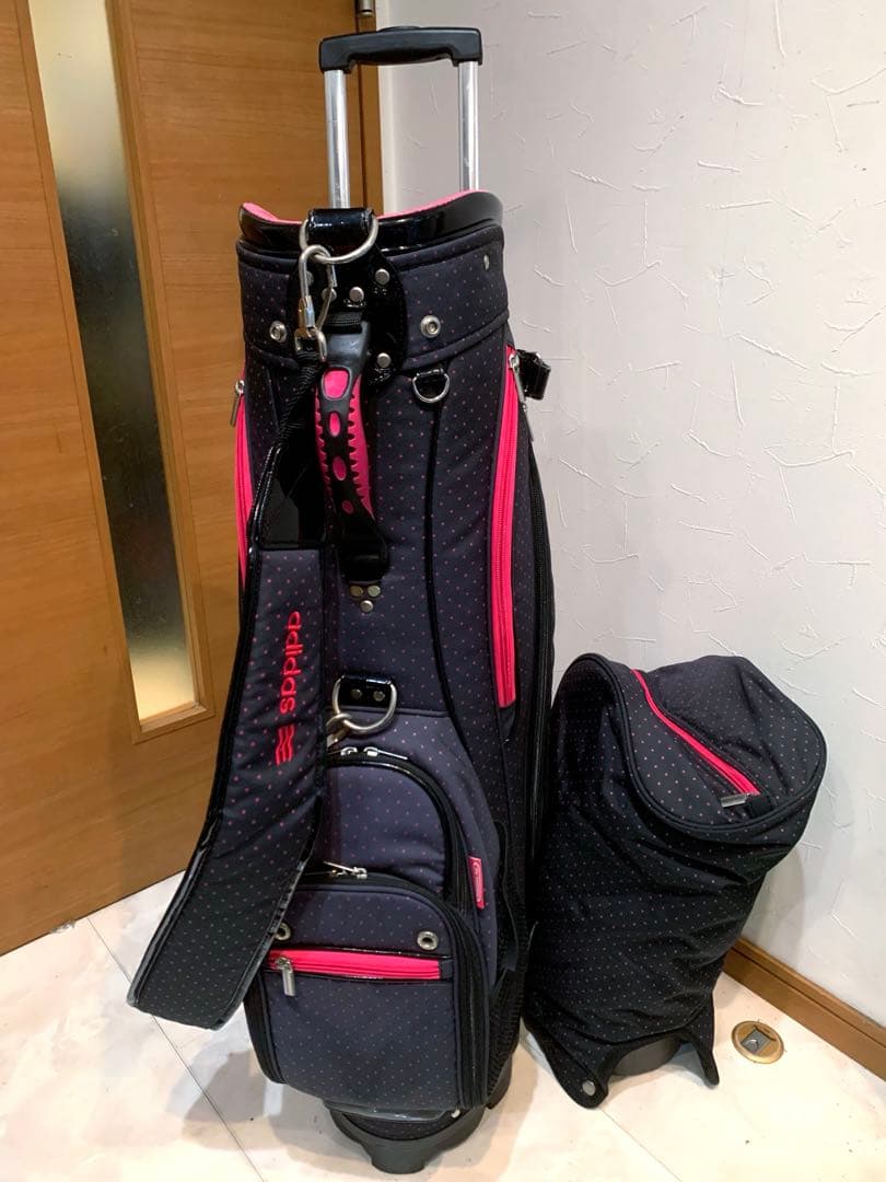 希少　完売　レディース　アディダス　キャスター付き　キャディバッグ　ドット柄