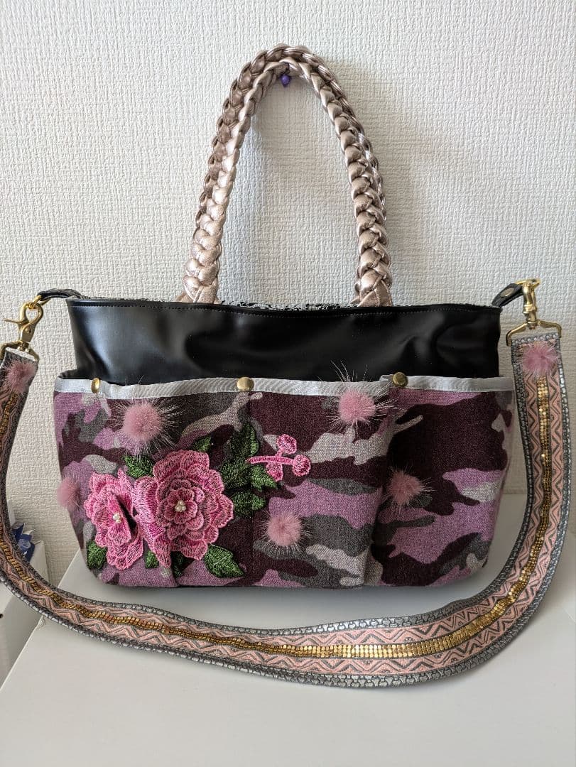 fafa　nozomi　コラボキャリー　М　迷彩柄バラ柄　ママバック　セット