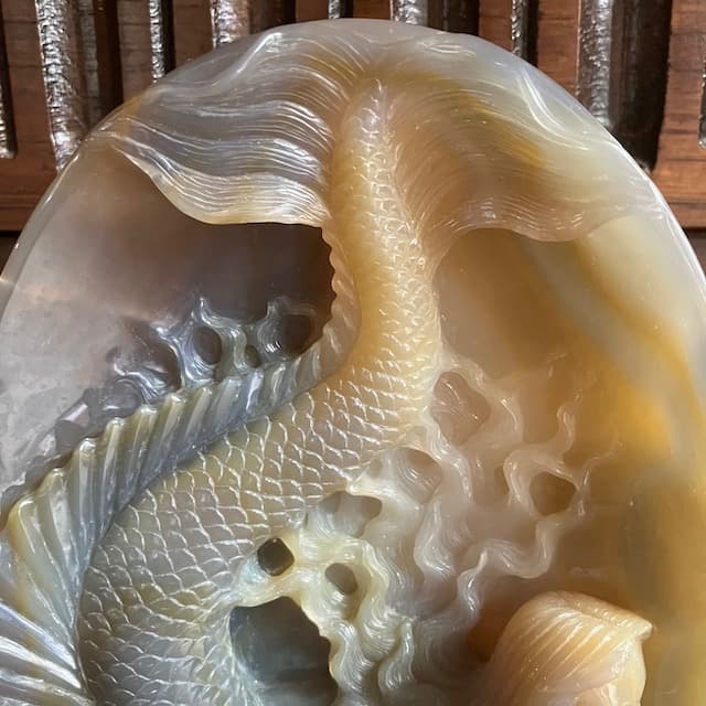 希少 天然石 彫刻 マーメイド 人魚 骨董 ヴィンテージ 作家 工芸品 風水