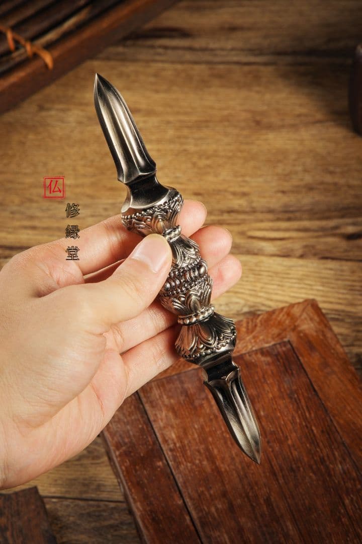 【修縁堂】密教法具レトロな黒五大明王金剛盤金剛五鈷杵三鈷杵独鈷杵五点セット