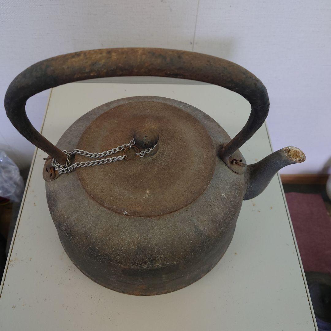鉄製 丸型鉄瓶 経年劣化あり
